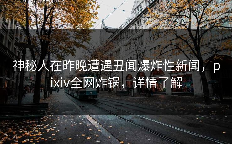 神秘人在昨晚遭遇丑闻爆炸性新闻，pixiv全网炸锅，详情了解