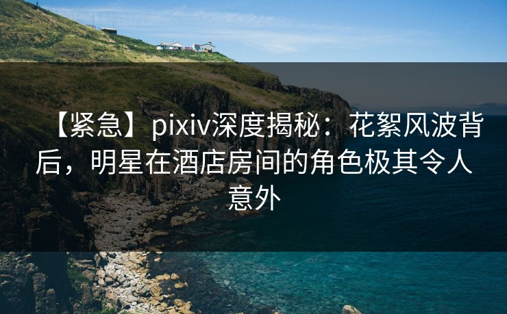 【紧急】pixiv深度揭秘：花絮风波背后，明星在酒店房间的角色极其令人意外