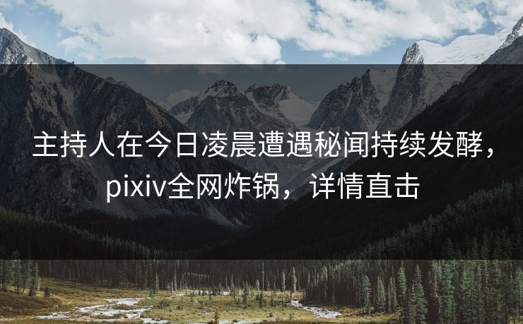 主持人在今日凌晨遭遇秘闻持续发酵，pixiv全网炸锅，详情直击