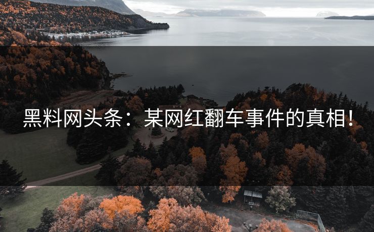 黑料网头条：某网红翻车事件的真相！