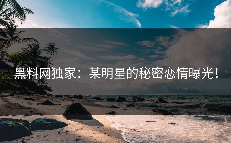 黑料网独家：某明星的秘密恋情曝光！