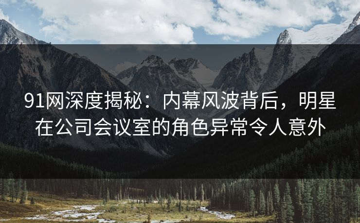 91网深度揭秘：内幕风波背后，明星在公司会议室的角色异常令人意外