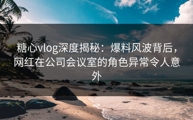 糖心vlog深度揭秘：爆料风波背后，网红在公司会议室的角色异常令人意外