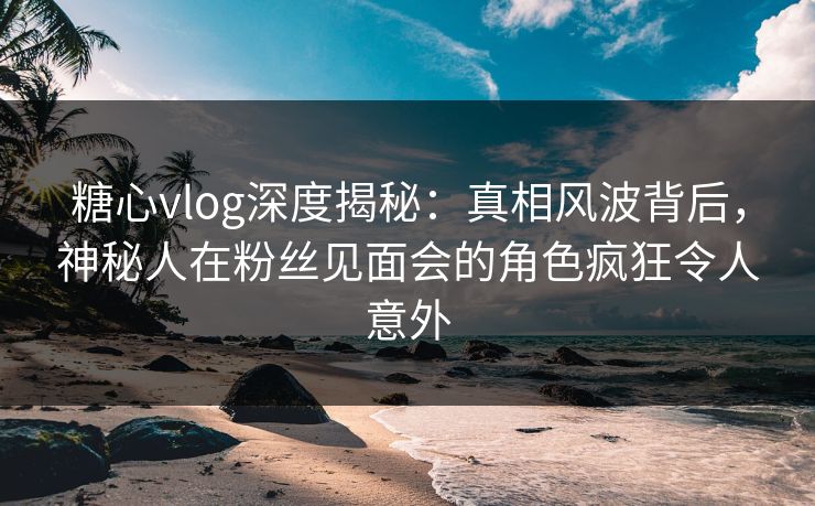 糖心vlog深度揭秘：真相风波背后，神秘人在粉丝见面会的角色疯狂令人意外
