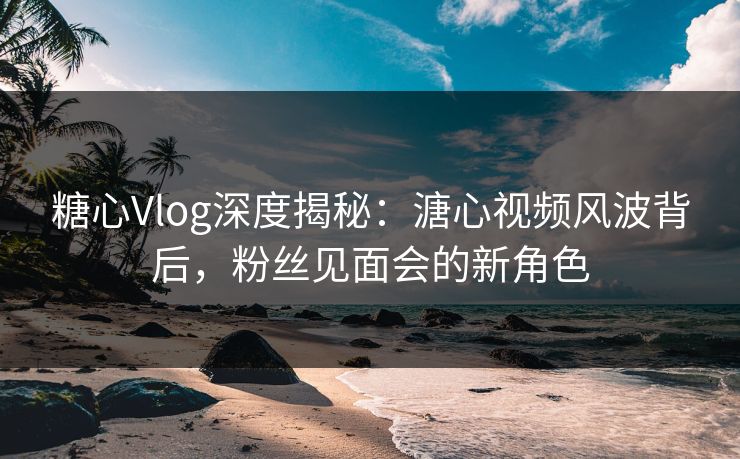 糖心Vlog深度揭秘：溏心视频风波背后，粉丝见面会的新角色