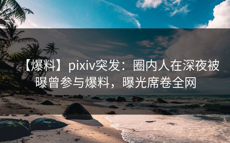 【爆料】pixiv突发:圈内人在深夜被曝曾参与爆料,曝光席卷全网 【爆料】pixiv突发:圈内人在深夜被曝曾参与爆料,曝光席卷全网